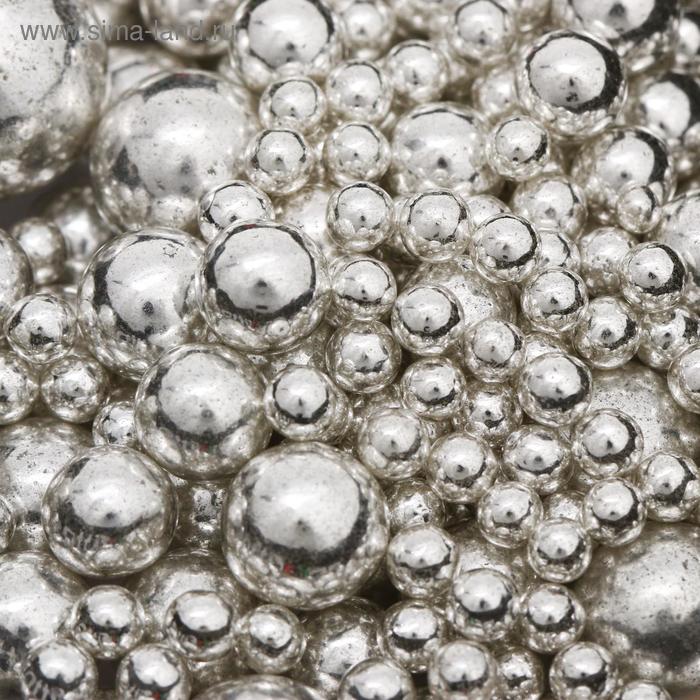 фото Посыпка микс «шарики» 2-8 мм, серебряная, 50 г caramella