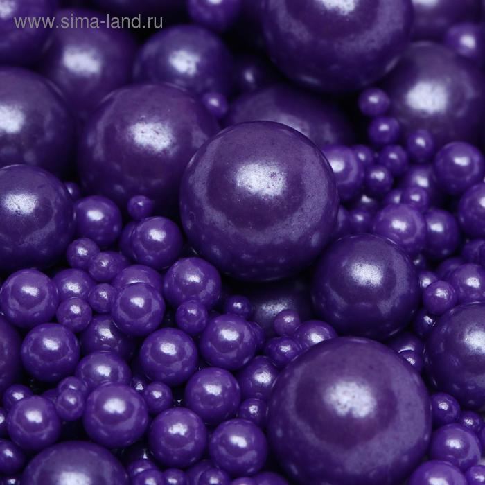 фото Посыпка микс «шарики» 2-8 мм, фиолетовая, 50 г caramella
