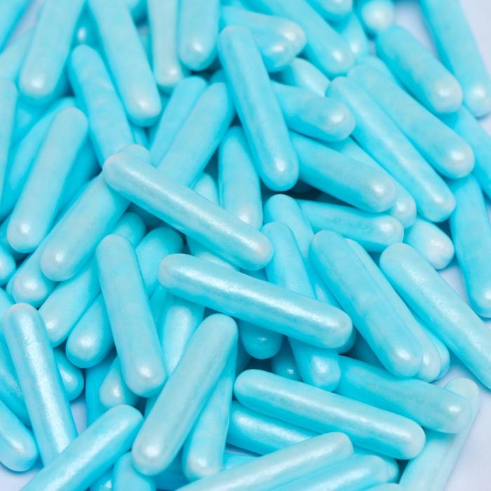 Посыпка кондитерская 3D «Палочки», голубые перламутровые, 50 г