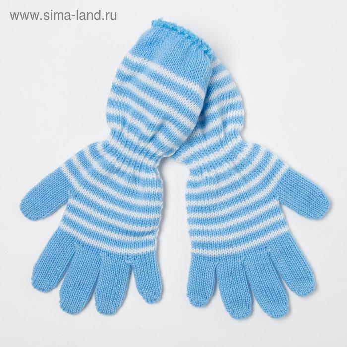 Перчатки для девочки, цвет голубой, размер 16
