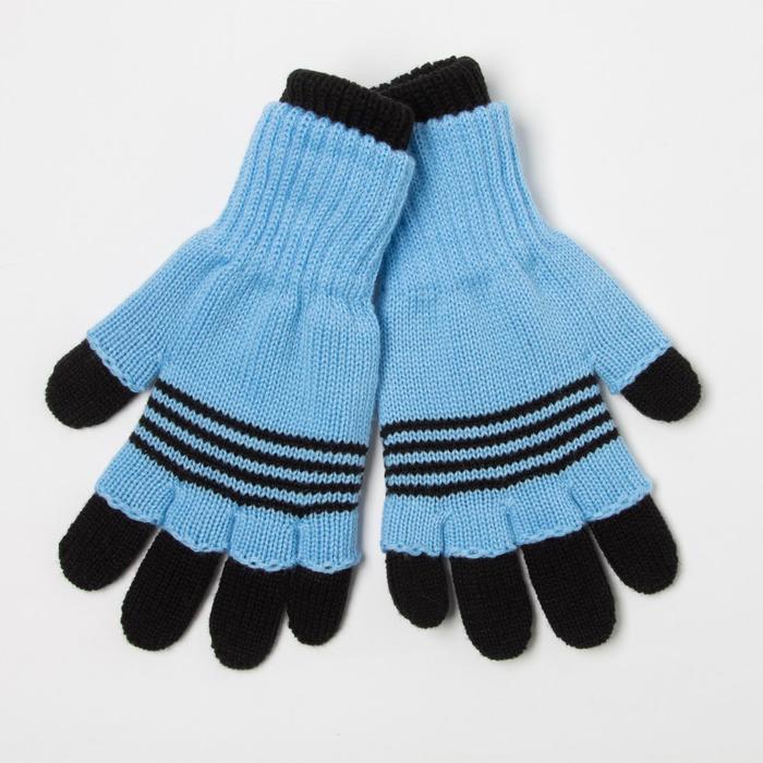 Перчатки для мальчика, цвет голубой, размер 16