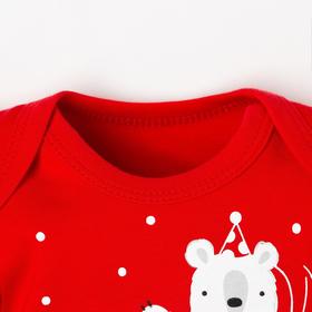 

Боди с длинным рукавом Крошка Я "Happy winter", рост 80-86 см, цвет красный