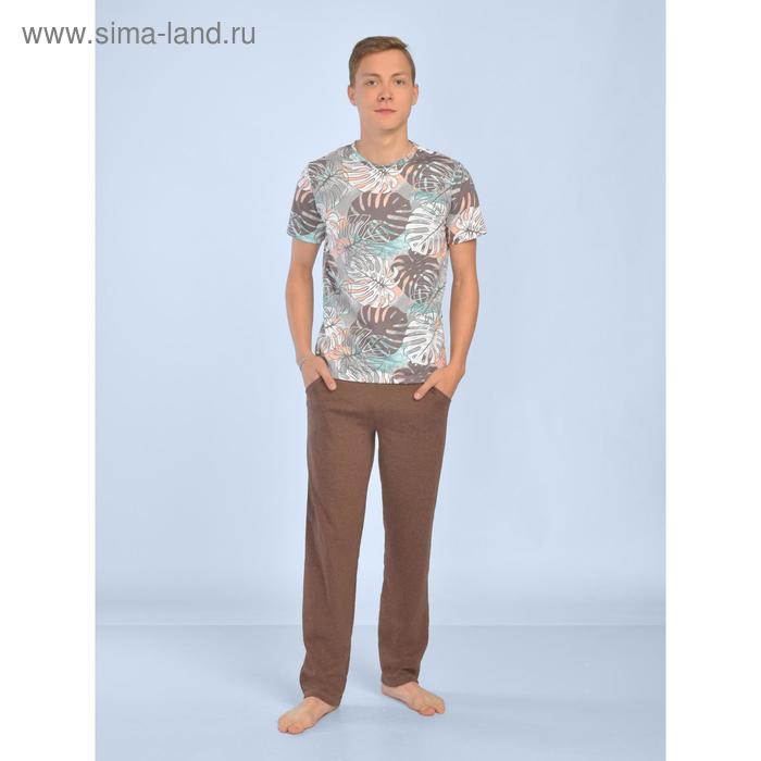 Костюм (футболка, брюки) мужской «Муссон» цвет коричневый, размер 48