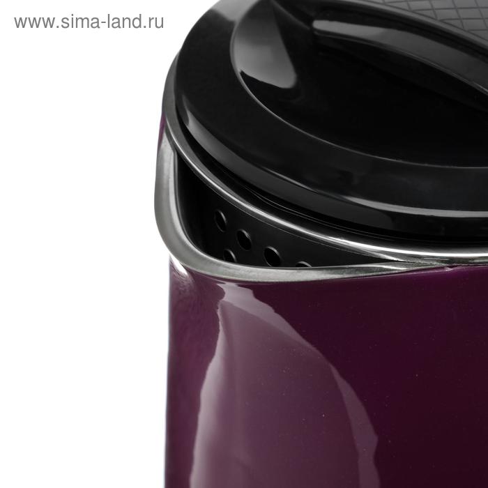 фото Чайник электрический "добрыня" do-1244, пластик, колба металл, 1.8 л, 2000 вт, фиолетовый