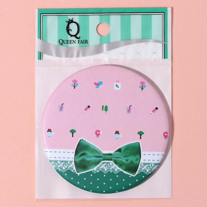 Зеркало компактное, круглое, одностороннее, без увеличения, d=7,5см, цвет МИКС