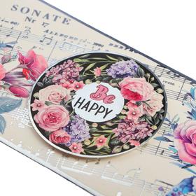 

Конверт для денег "Be happy" накладной элемент, цветы