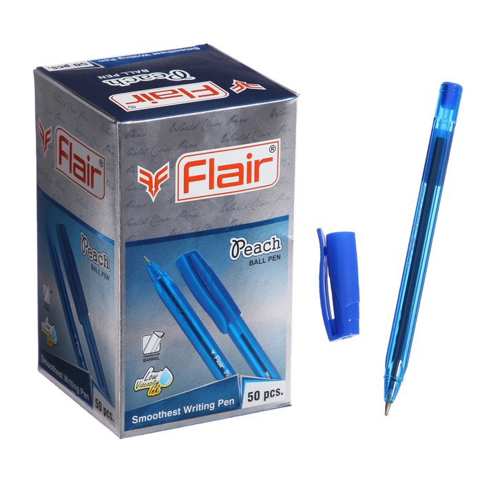 Ручка шариковая Flair PEACH TRENDZ, узел 1.0мм, трехгран корпус, синяя F-1150-T/син