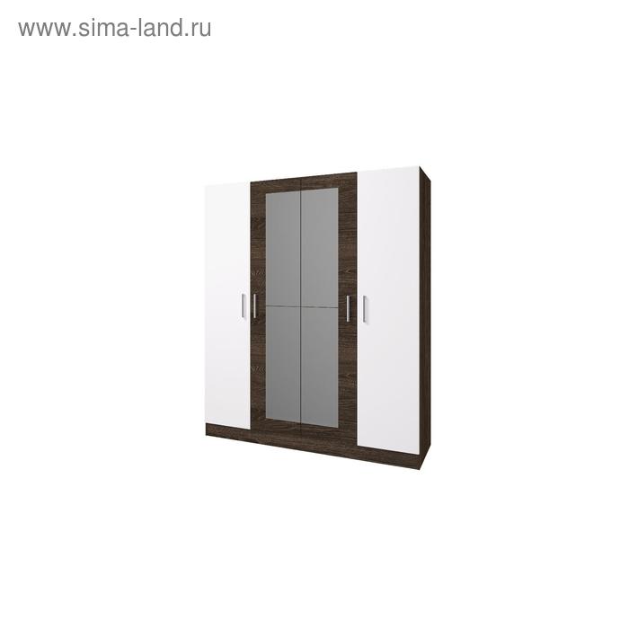 Шкаф 4х створчатый с зеркалом «Леси», 160х46,6х190 см, цвет кантербери/белый