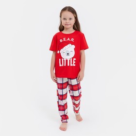Пижама для девочки новогодняя KAFTAN 'Bear', размер 30 (98-104) Ош