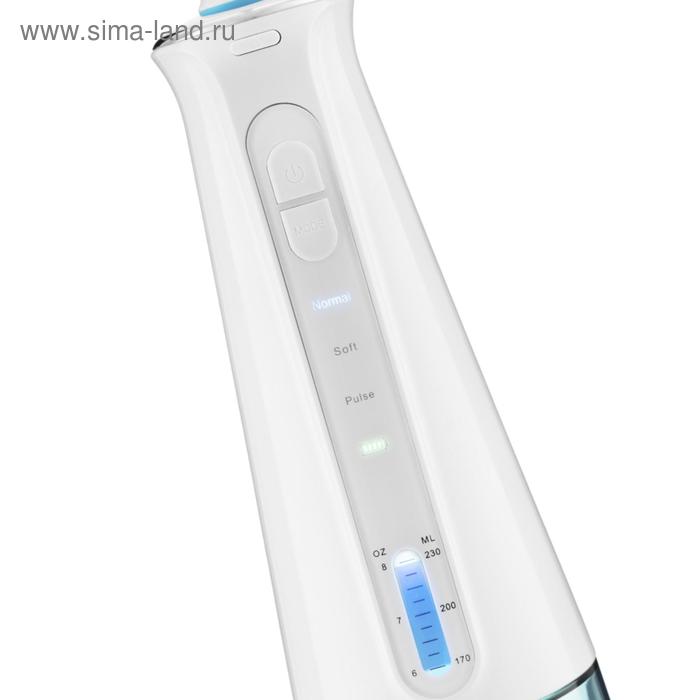 

Ирригатор Kitfort КТ-2909, портативный, 5 Вт, 230 мл, 3 режима, 2 насадки, от АКБ, белый