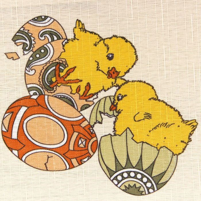 Скатерть пасхальная бежевая 75 х 75 см