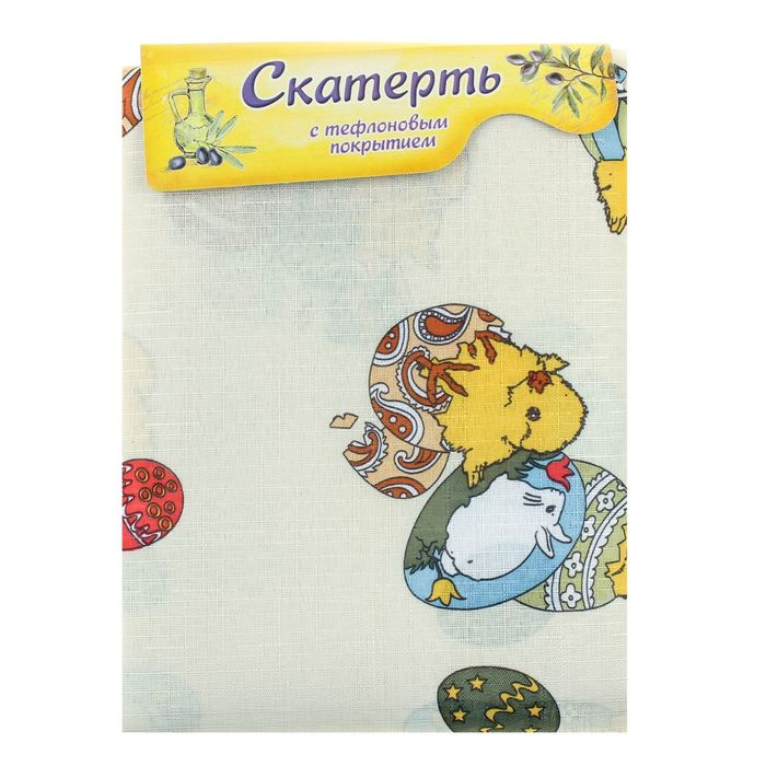 Скатерть пасхальная бежевая 75 х 75 см