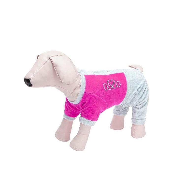 Спортивный костюм Osso для собак, велюр, размер 20 (ДС 20, ОГ 30-32 см), розовый