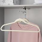 Вешалка-плечики для одежды, размер 46-48, флокированное покрытие, цена за шт, цвет белый - Фото 1