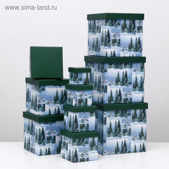 Набор коробок 10 в 1 Снежные ели, 26,5 х 26,5 - 8,5 х 8,5 см