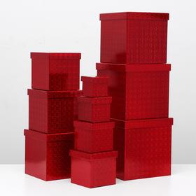

Набор коробок 10 в 1 квадратный "Рубин", 26,5 х 26,5 - 8,5 х 8,5 см