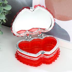 

Шкатулка пластик "Двойное сердце с бабочкой" МИКС 5х12х8,5 см