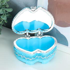

Шкатулка пластик "Двойное сердце с розой" МИКС 5,5х12,5х9,5 см