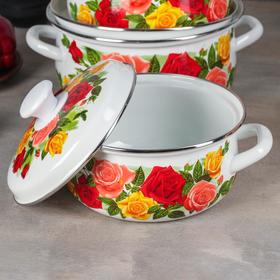 

Набор посуды «Розовый рай», 4 шт: кастрюли 2 л, 3 л, 4 л, чайник 3 л