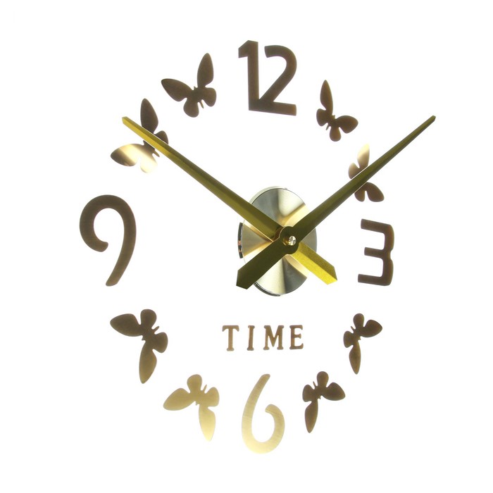 Часы-наклейка "Бабочки", плавный ход, d=70 см