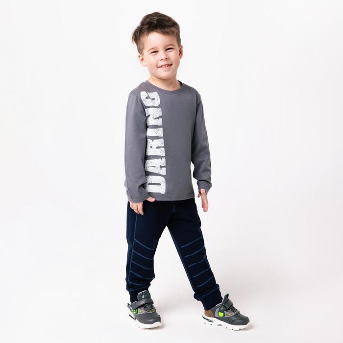 фото Лонгслив для мальчика, цвет серый, рост 110 см luneva