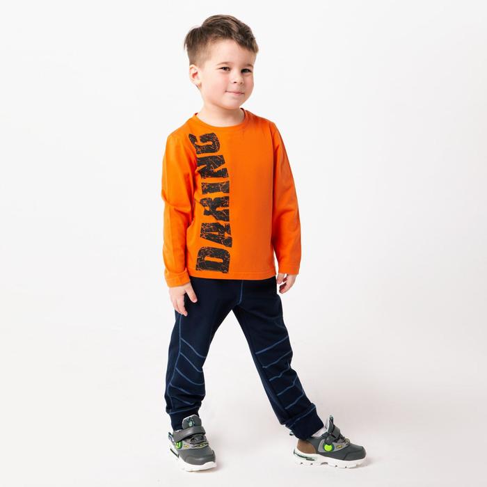 фото Лонгслив для мальчика, цвет оранжевый, рост 110 см luneva