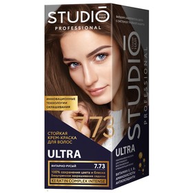 

Стойкая крем-краска для волос ULTRA Studio Professional Volume Up, тон 7.73 янтарно-русый