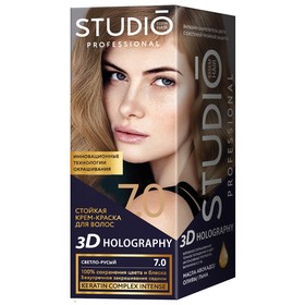 

Стойкая крем-краска для волос Studio Professional 3D Holography, тон 7.0 светло-русый