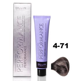 Крем-краска для волос Ollin Professional Performance, тон 4/71 шатен коричнево-пепельный, 60 мл