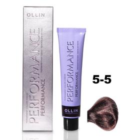 Крем-краска для волос Ollin Professional Performance, тон 5/5 светлый шатен махагоновый, 60 мл