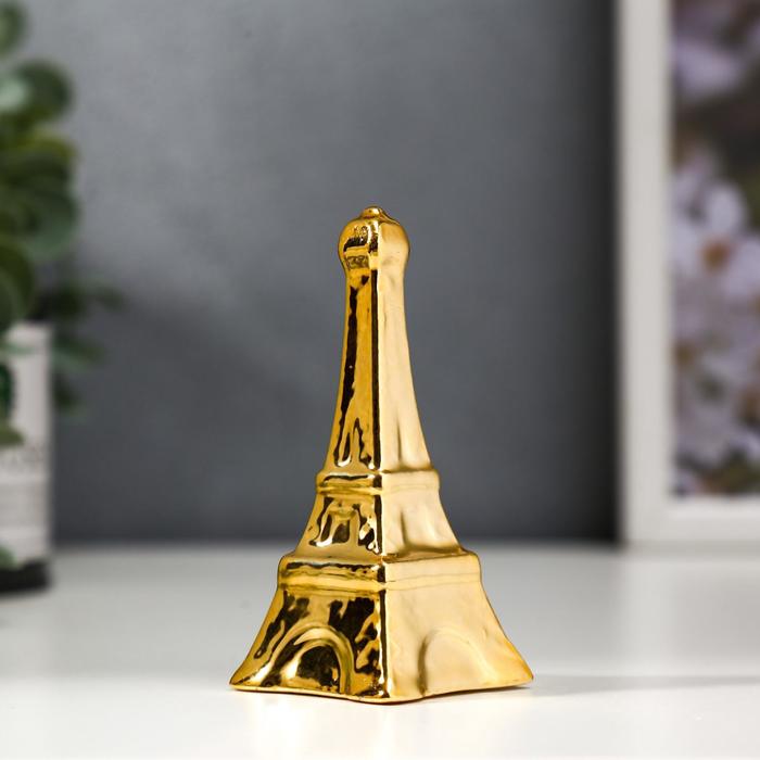 Сувенир керамика Эйфелева башня золото 9,5х4х4 см