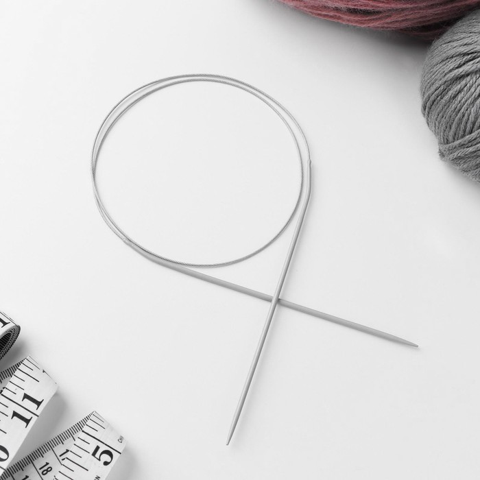 Спицы для вязания, круговые, с тефлоновым покрытием, с металлическим тросом, d = 2,5 мм, 14/80 см