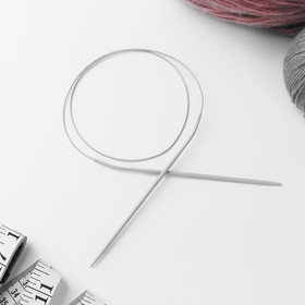 Спицы для вязания, круговые, с тефлоновым покрытием, с металлическим тросом, d = 3 мм, 14/80 см от Сима-ленд
