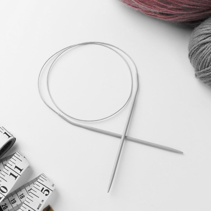 Спицы для вязания, круговые, с тефлоновым покрытием, с металлическим тросом, d = 3,5 мм, 14/80 см