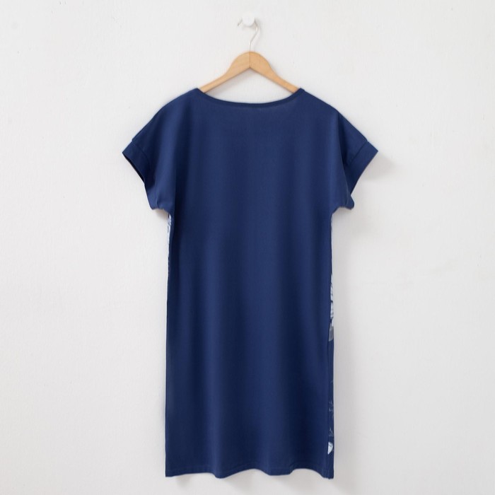 Платье домашнее женское, цвет синий меланж, размер 54