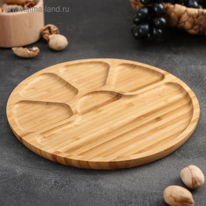 фото Менажница доляна «лапа», 25×25×1,5 см, бамбук