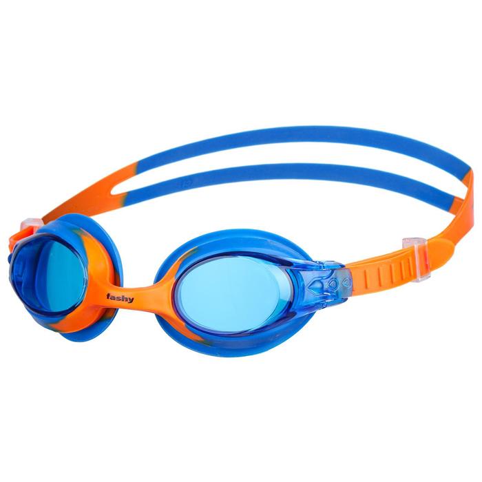 фото Очки для плавания fashy spark 1, синие линзы, нерегулируемая переносица, синий/оранжевый