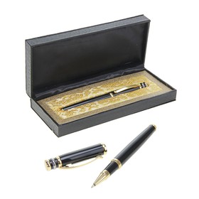 Ручка капиллярная, подарочная, в кожзам футляре, «Профи», чёрная с золотом