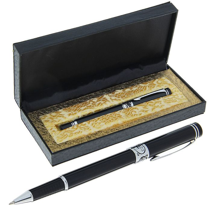 Ручка шариковая подарочная поворотная в кожзам футляре "Галант"