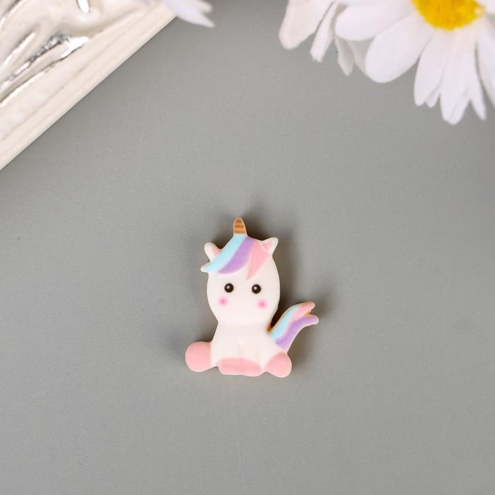 фото Декор для творчества пластик "единорожек" набор 10 шт 2,2х2 см арт узор