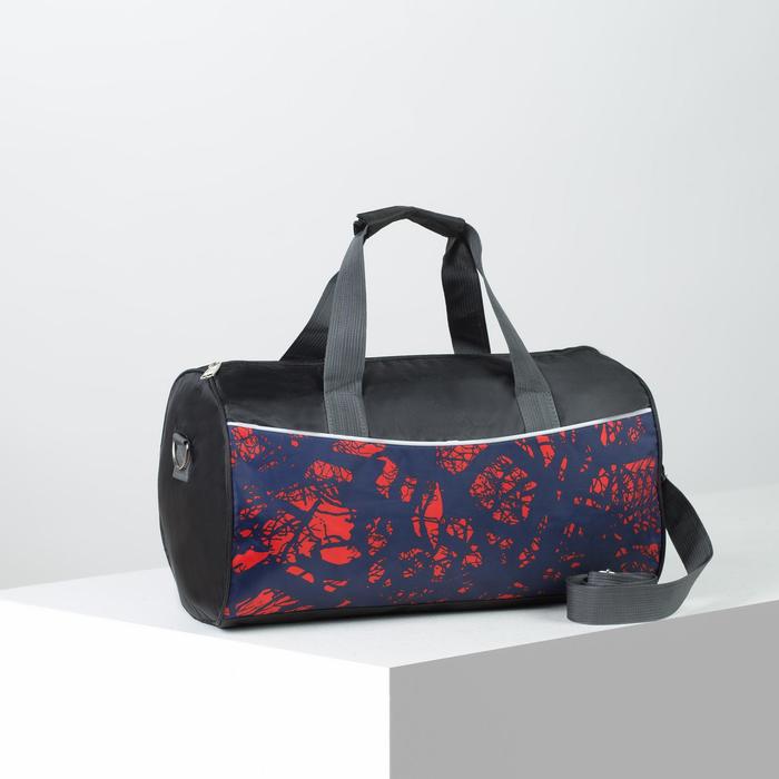 фото Сумка спортивная, отдел на молнии, длинный ремень, цвет чёрный/розовый