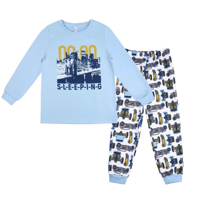 Пижама для мальчиков «Морфей», рост 86-92 см, цвет голубой, белый