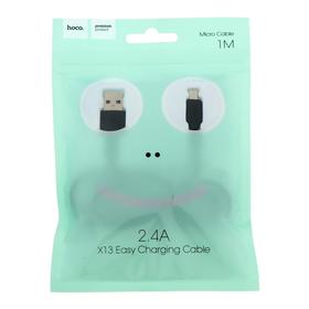 

Кабель Hoco X13, microUSB - USB, 2.4 А, 1 м, чёрный