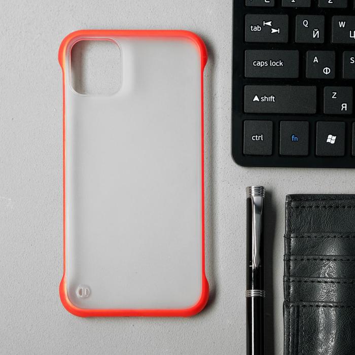 фото Чехол для iphone 11, прозрачный, с окантовкой, красный luazon home