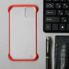 

Чехол для iPhone 11, прозрачный, с окантовкой, красный