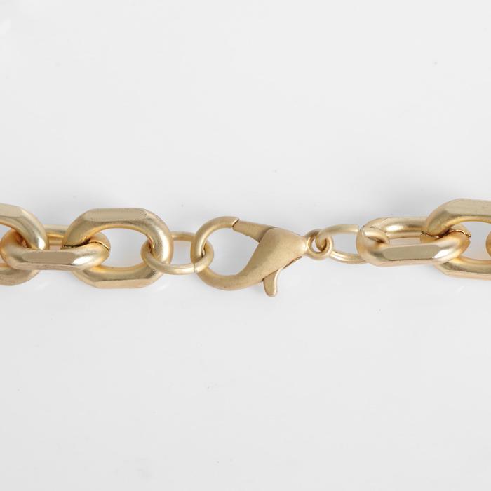 Колье "Цепь" овальные звенья, цвет матовое золото, 45 см