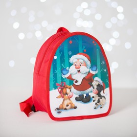 Рюкзак детский новогодний «Дед Мороз и бычки» 20х23 см Ош