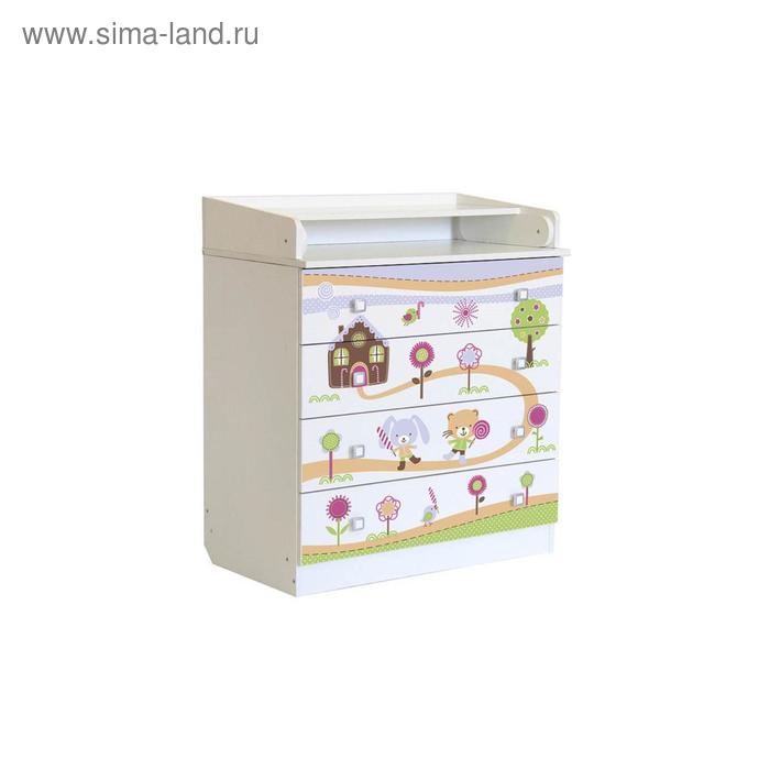 

Комод пеленальный Polini kids Simple 1580 «Пряничный домик», цвет белый