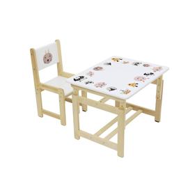 

Комплект растущей детской мебели Polini kids Eco 400 SM, «Лесная сказка», 68х55 см, цвет белый-натур