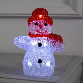 Светодиодная фигура «Снеговичок» 7 × 15 × 7 см, акрил, 8 LED, батарейки ААх2 (не в комплекте), свечение белое Ош